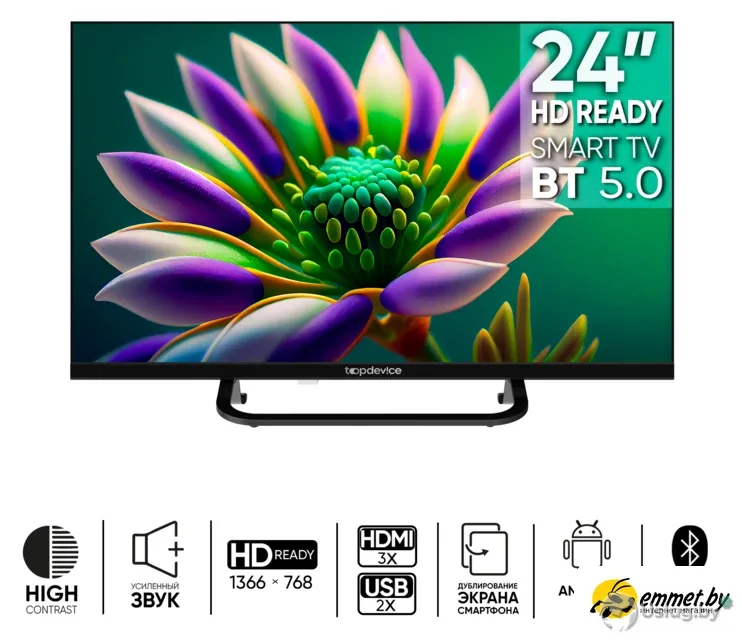 Телевизор Topdevice Frameless Neo TDTV24CS04H_BK